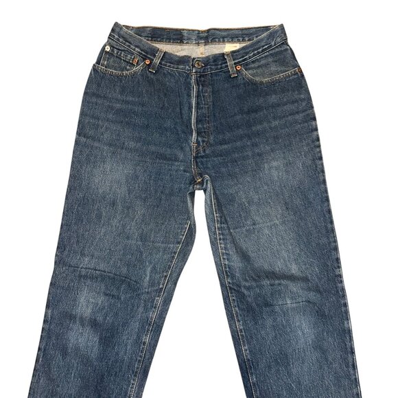 Vintage Levis Tapered Leg Jeans Womens 15 31 Button Fly Medium Wash Made USA - Picture 3 of 8